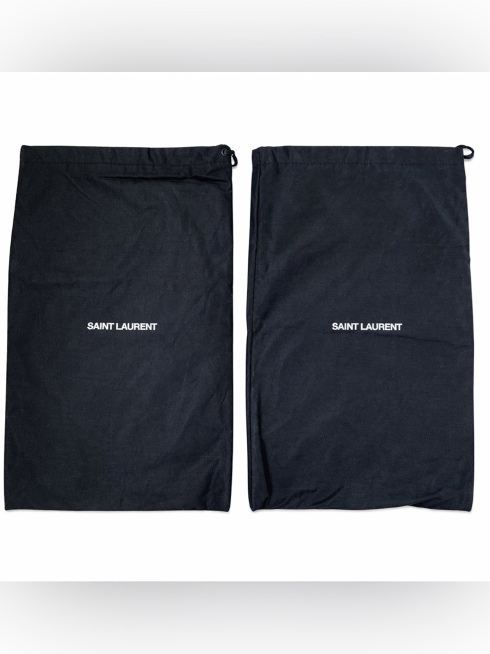 Saint Laurent YSL Black Dust Bags Set of 2 Drawstring Shoe Storage